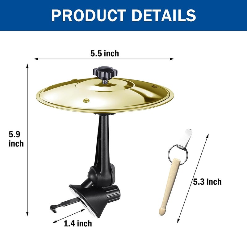 ALLCIFP Car Cymbal, Mini Car Cymbal for Air Vent, with Compact Drum Stick, Drum Crash Cymbal Accessory for Car Dash Interior Decoration, Golden, by - Image 4